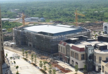 Ice Rink facade under construction